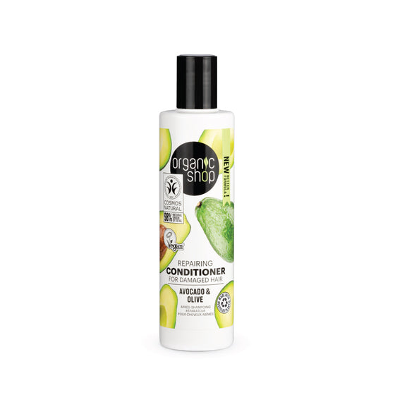 Organic Shop balsamo riparatore per capelli danneggiati avocado e oliva, 280 ml