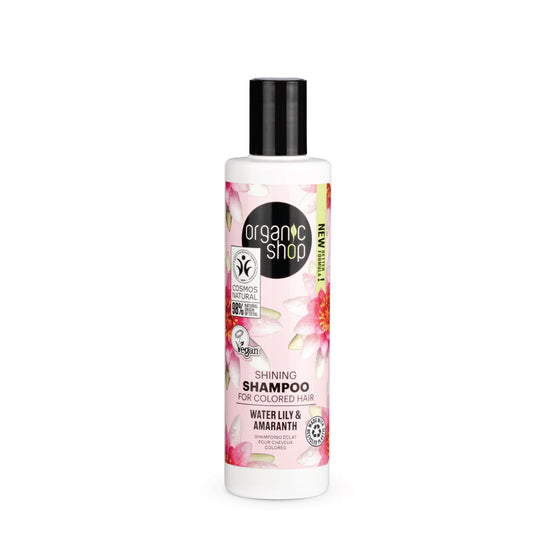 Organic Shop shampoo illuminante per capelli tinti ninfea e amaranto, 280 ml