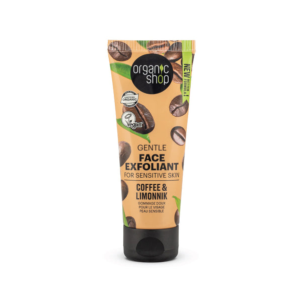 Organic Shop esfoliante viso per pelli sensibili caffe e limonnik, 75 ml