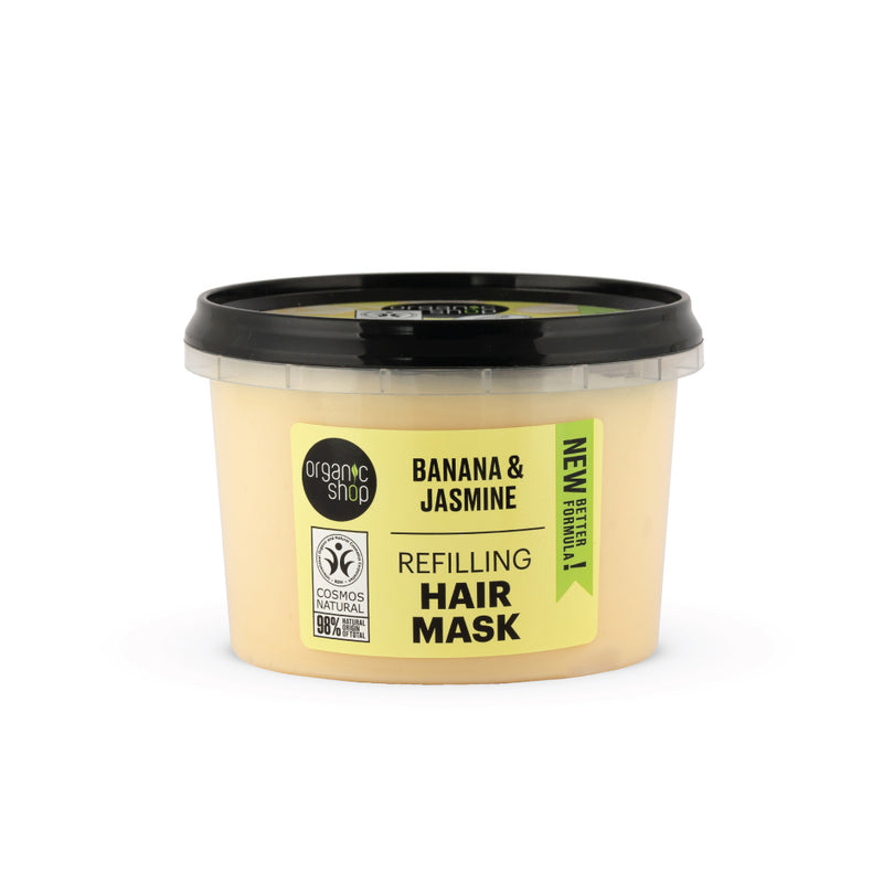 Organic Shop maschera rivatilizzante per capelli normali banana e gelsomino, 250 ml