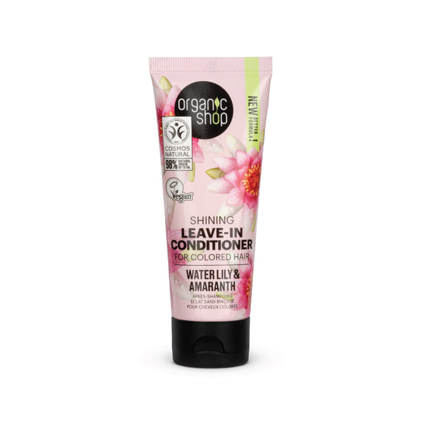 Organic Shop  balsamo leave-in illuminante per capelli tinti ninfea e amaranto, 75 ml
